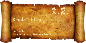 Kroó Rita névjegykártya
