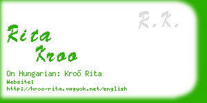 rita kroo business card