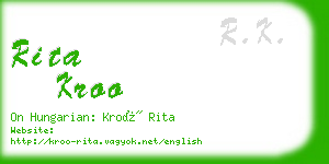 rita kroo business card